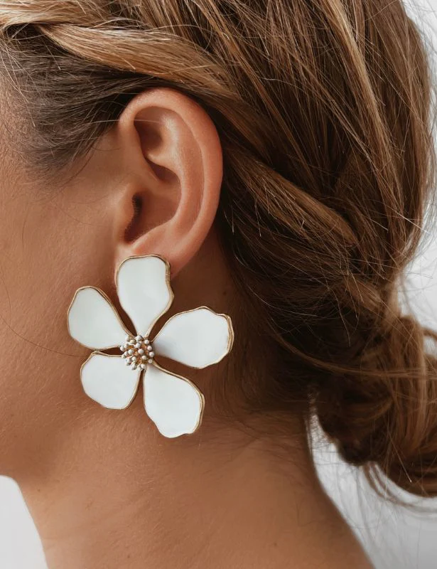 Boucles d'oreilles CARLA - Blanche - Image 2